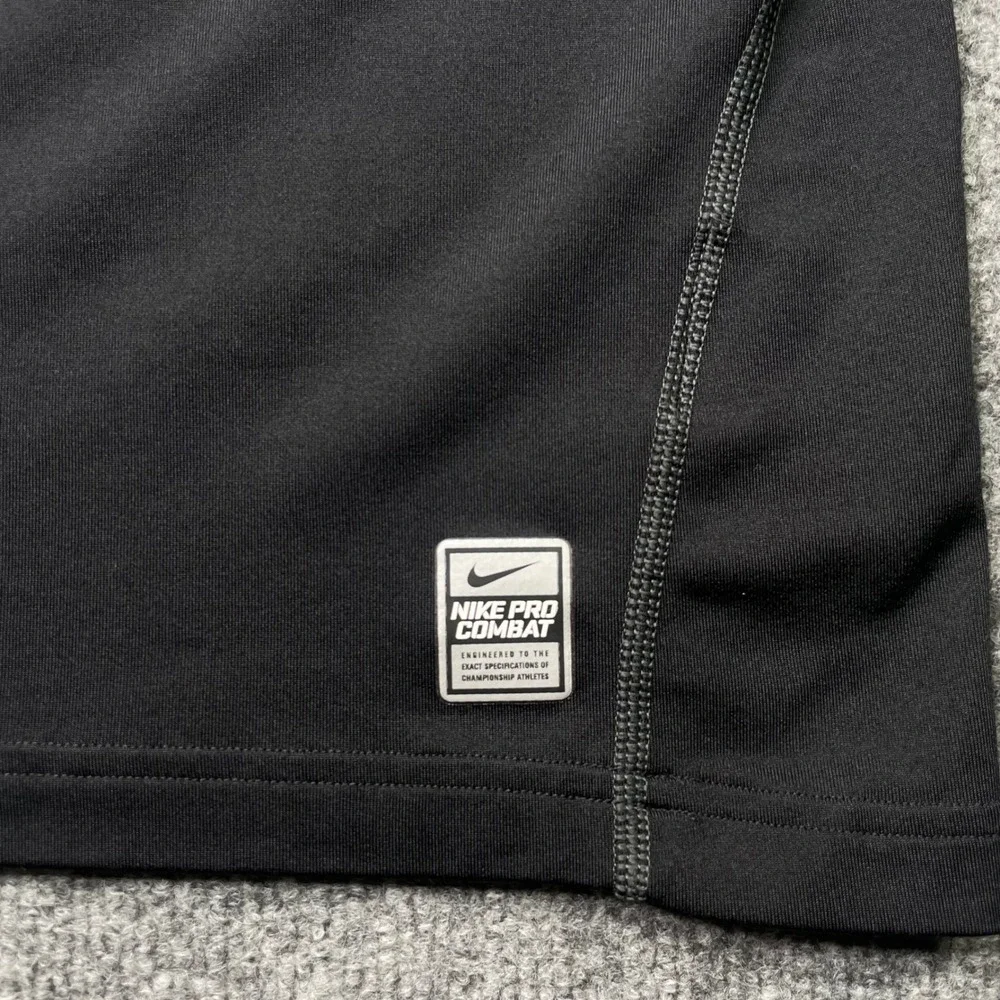 Nike Pro Combat Shirt Mens Medium Black Mock Neck Long Sleeve Dri-FIT Fitted